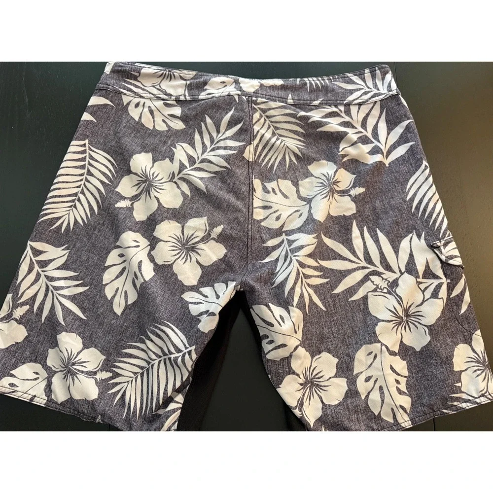 Burnside Board Shorts Mens 38 Charcoal Swimming Trunk Surf Beach Comfort Stretch